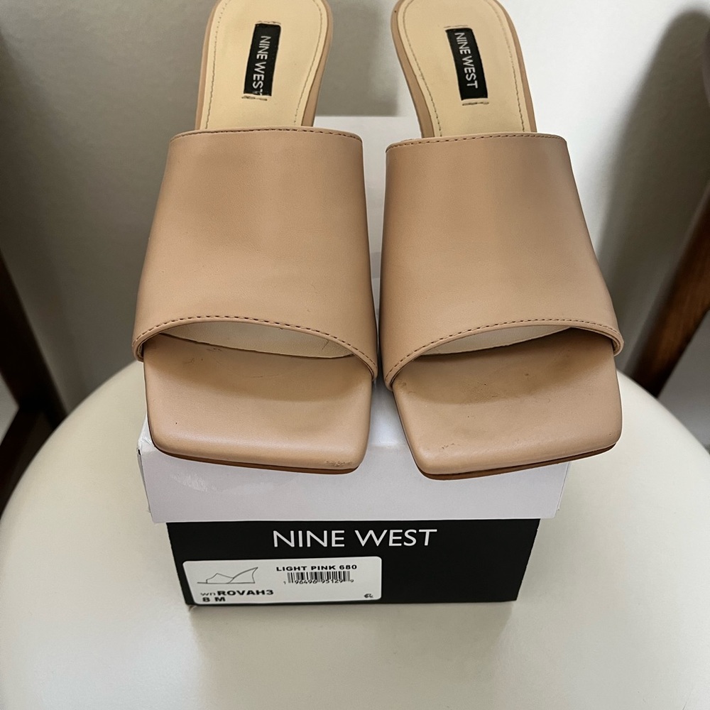 NINE WEST Women's ROVAH Wedge Sandal, Warm Blush